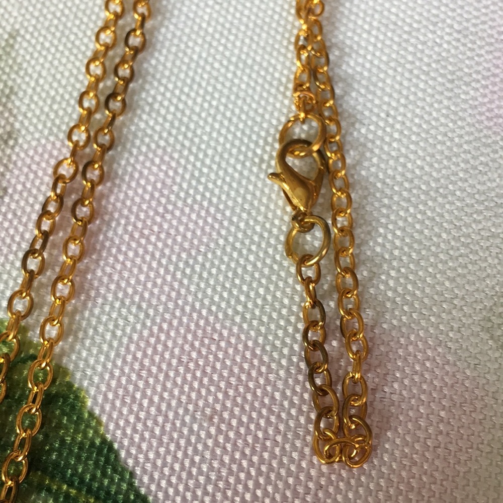 Mandala Glass Cabashon Necklace 18” NWT - Picture 3 of 5